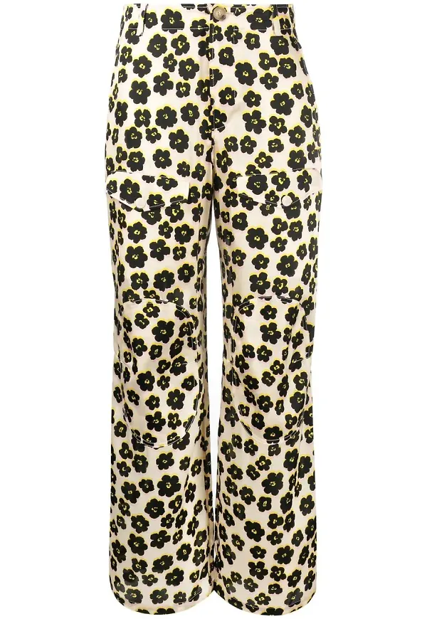 Lanvin blommiga byxor med vida ben - Neutral