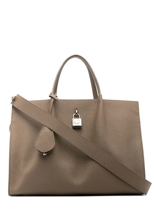 Lanvin Bogey totebag i skinn - Neutral