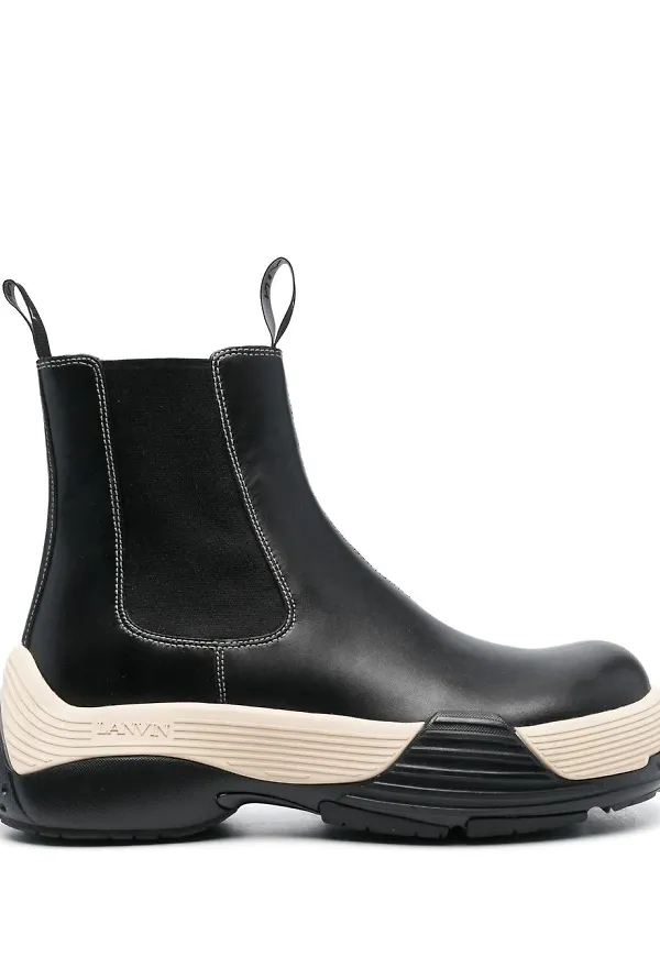 Lanvin Chelsea-boots med grov sula - Svart
