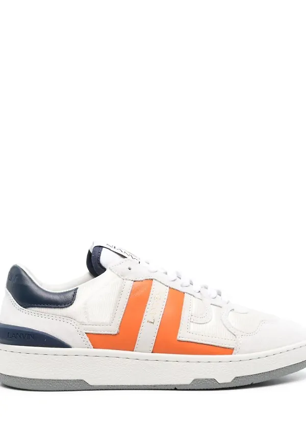 Lanvin Clay låga lädersneakers - Vit