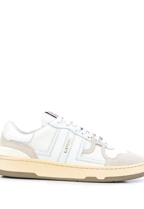 Lanvin Clay låga lädersneakers - Vit
