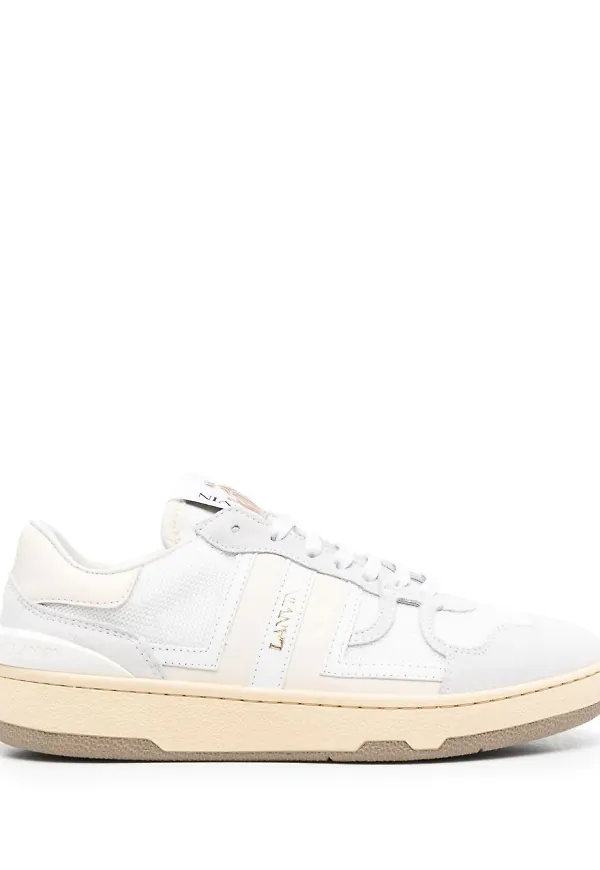 Lanvin Clay låga lädersneakers - Vit