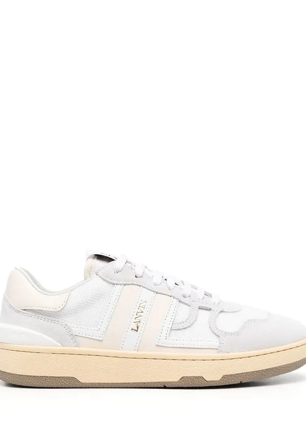 Lanvin Clay låga lädersneakers - Vit