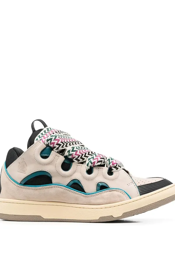 Lanvin Curb låga sneakers - ECRU/BLACK