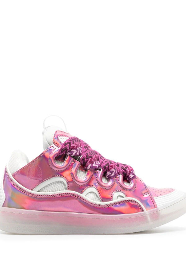 Lanvin Curb regnbågsskimrande sneakers - Rosa