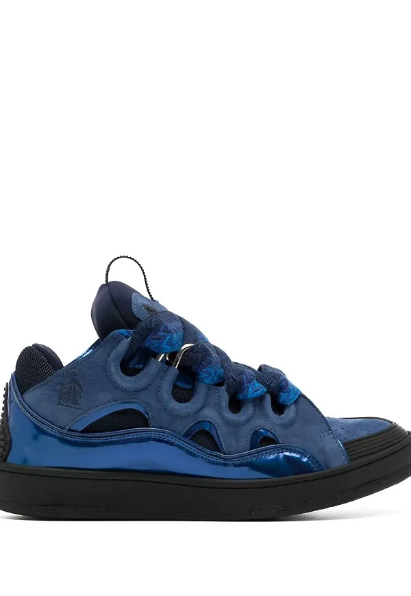 Lanvin Curb sneakers med läderpanel - Blå