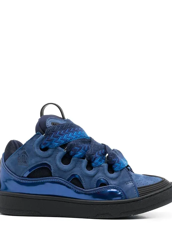 Lanvin Curb sneakers med mockakant - Blå