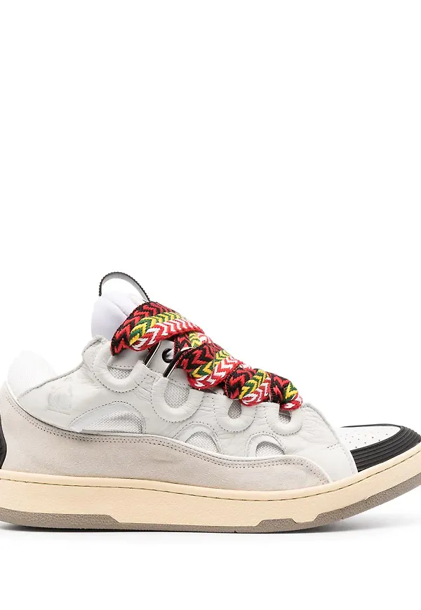 Lanvin Curb sneakers med mockakant - Vit