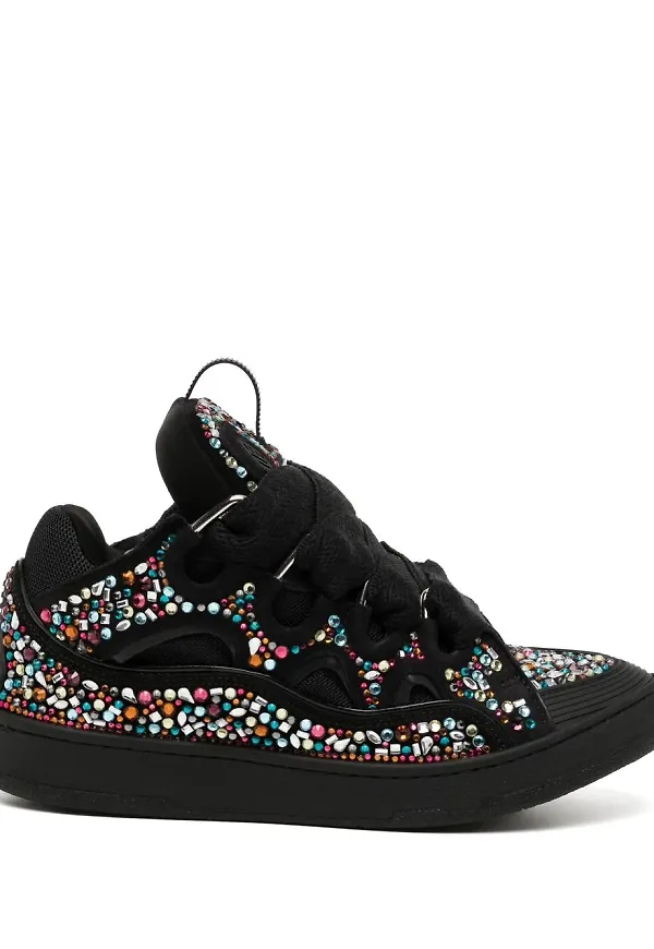 Lanvin Curb sneakers med strass - Svart