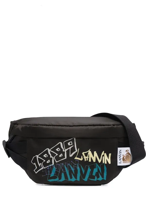 Lanvin graffitimönstrad midjeväska - Svart