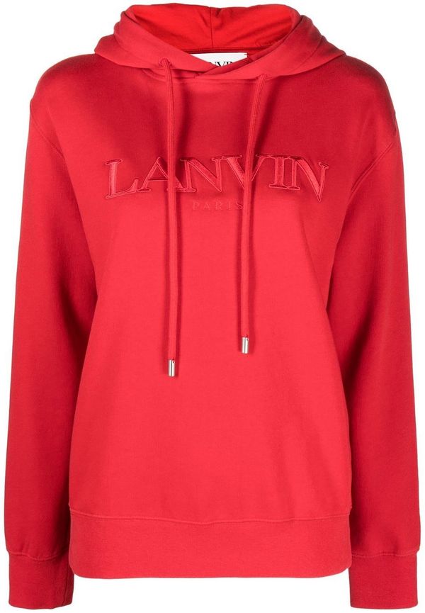 Lanvin hoodie med broderad logotyp - Röd