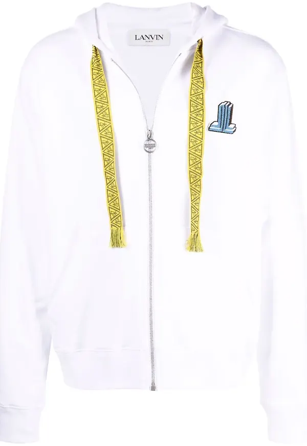 Lanvin hoodie med dragsko - Vit