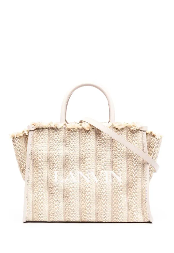 Lanvin In & Out fiskbensmönstrad totebag - Neutral