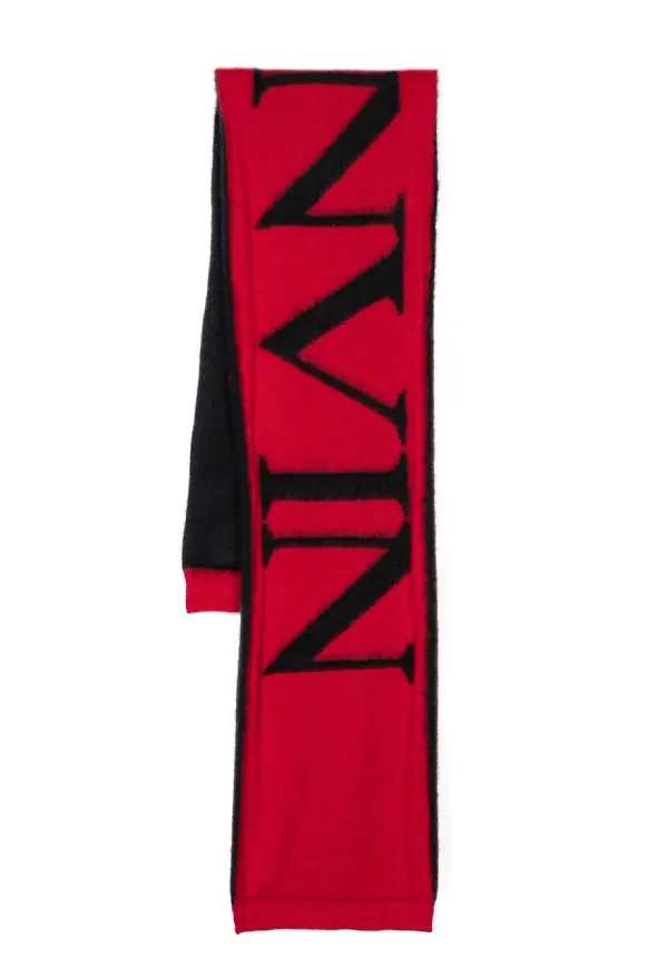 Lanvin intarsiastickad halsduk - Röd
