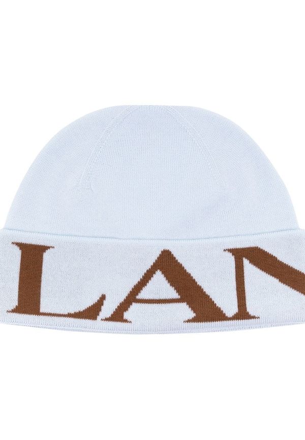 Lanvin intarsiastickad mössa med logotyp - Blå