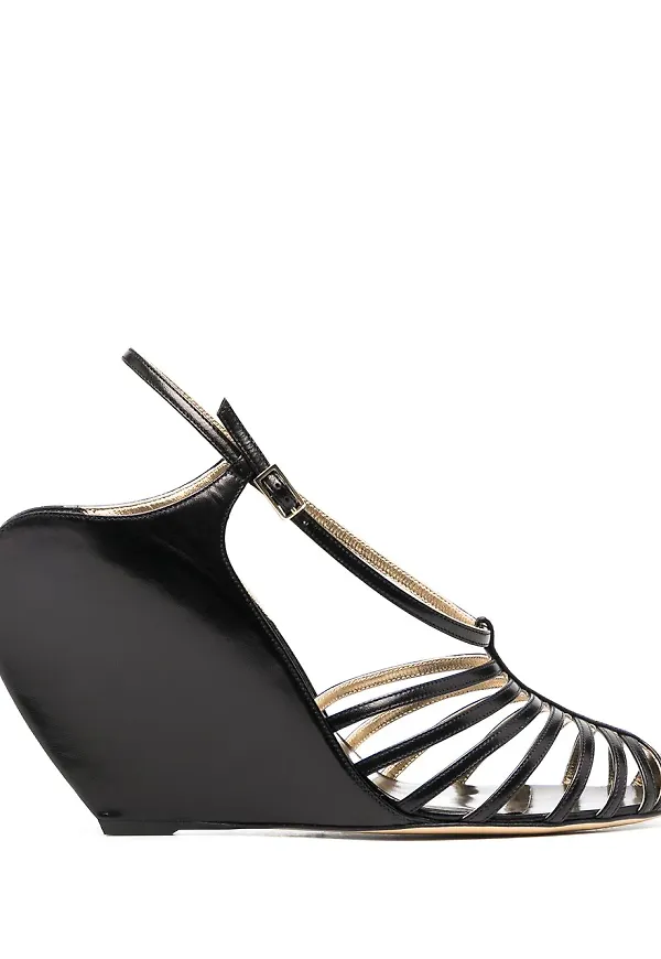 Lanvin J sandaler med kilklack - Svart