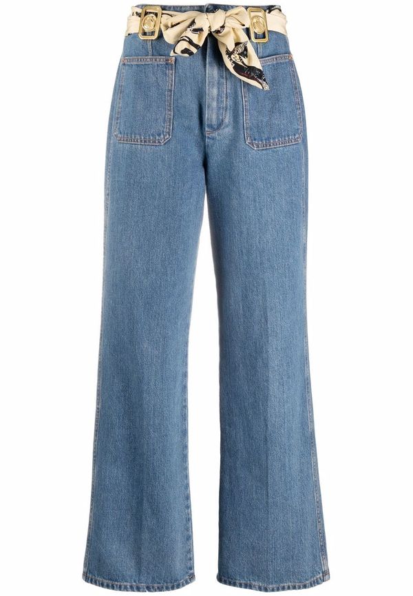 Lanvin jeans med hög midja och sjaldetalj - Blå