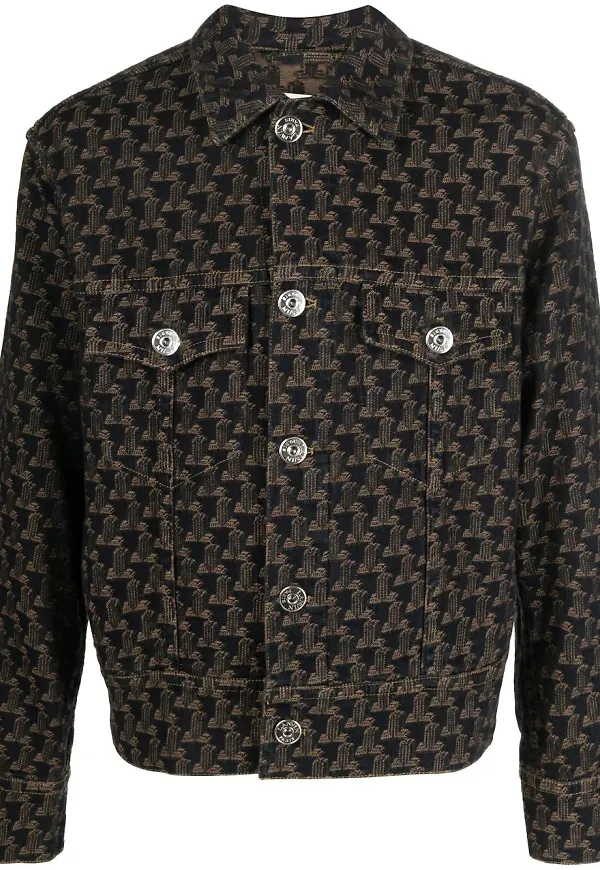 Lanvin jeansjacka med monogram - Blå