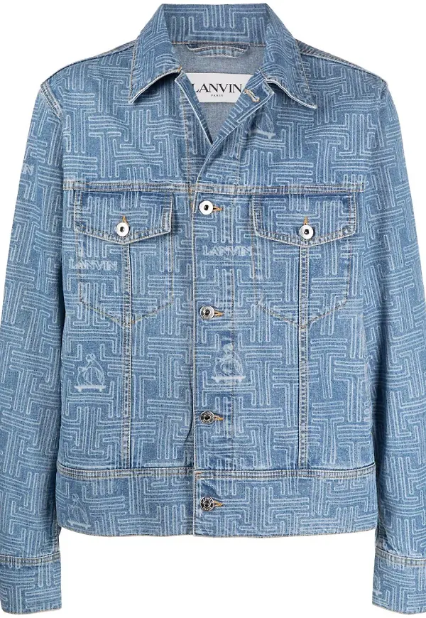 Lanvin jeansjacka med tryck - Blå