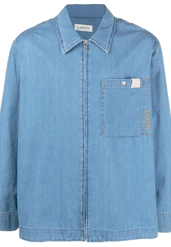 Lanvin jeansskjorta med dragkedja - Blå
