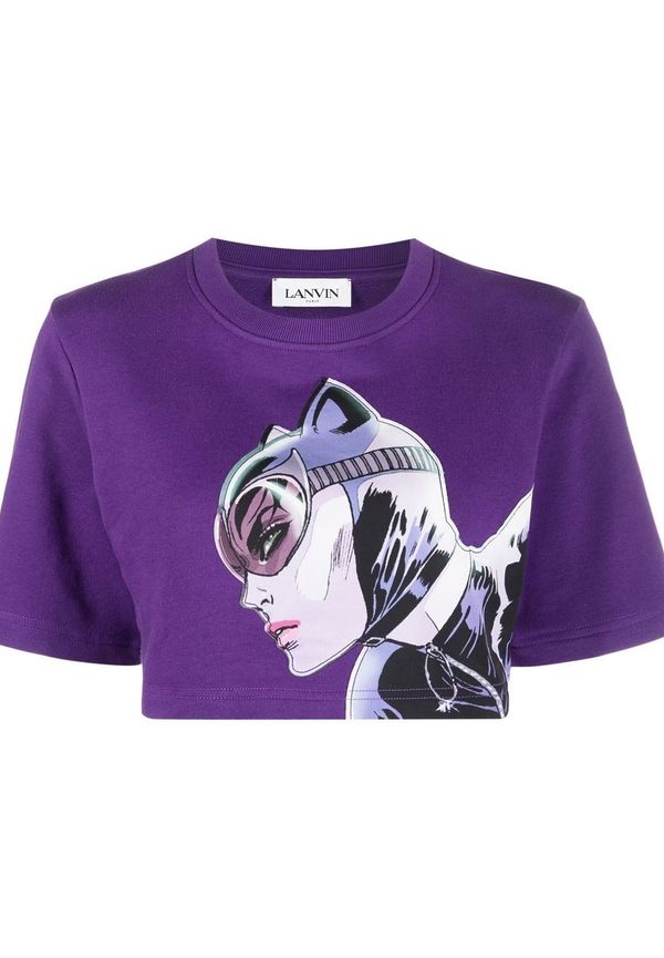 Lanvin kort t-shirt med grafiskt tryck - Lila