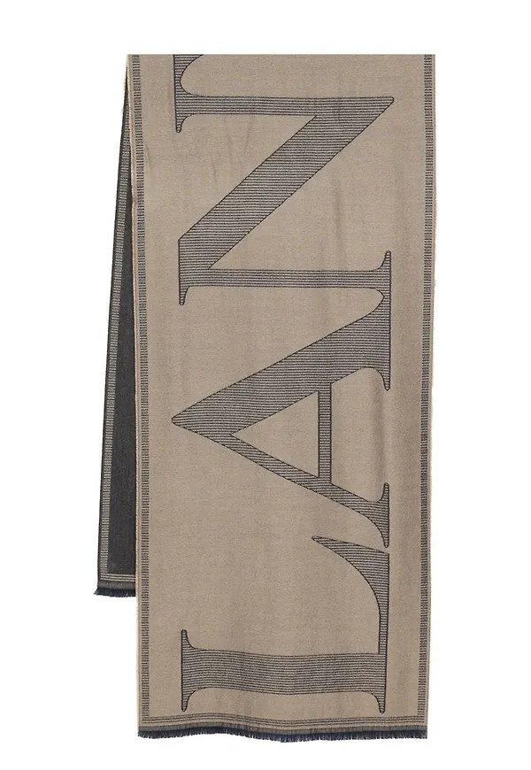 Lanvin logo-jacquard two-tone scarf - Neutral
