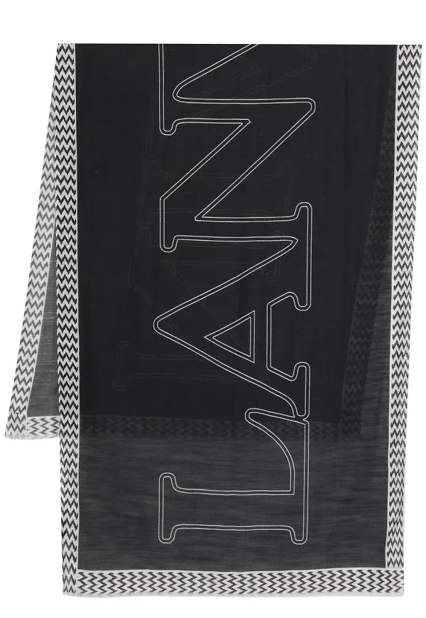 Lanvin logo-print scarf - Svart