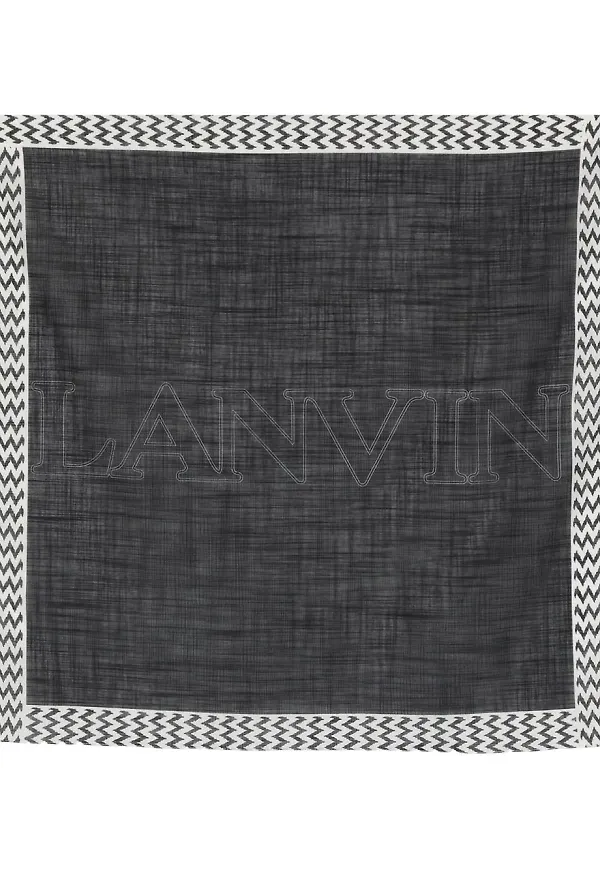 Lanvin logo-print square scarf - Svart