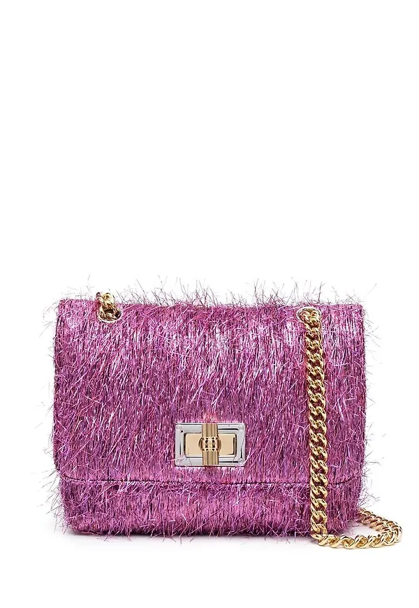 Lanvin Lurex Happy mini axelväska - Rosa