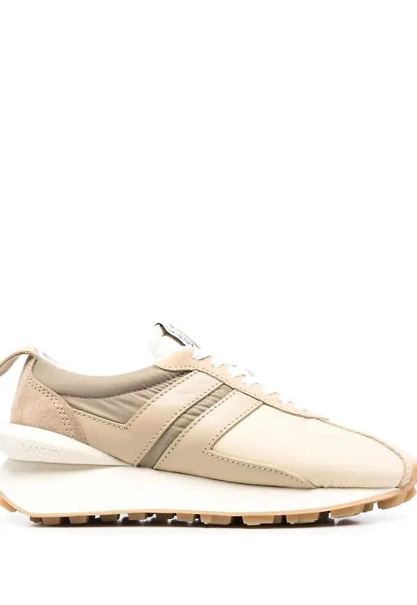 Lanvin låga lädersneakers - Neutral