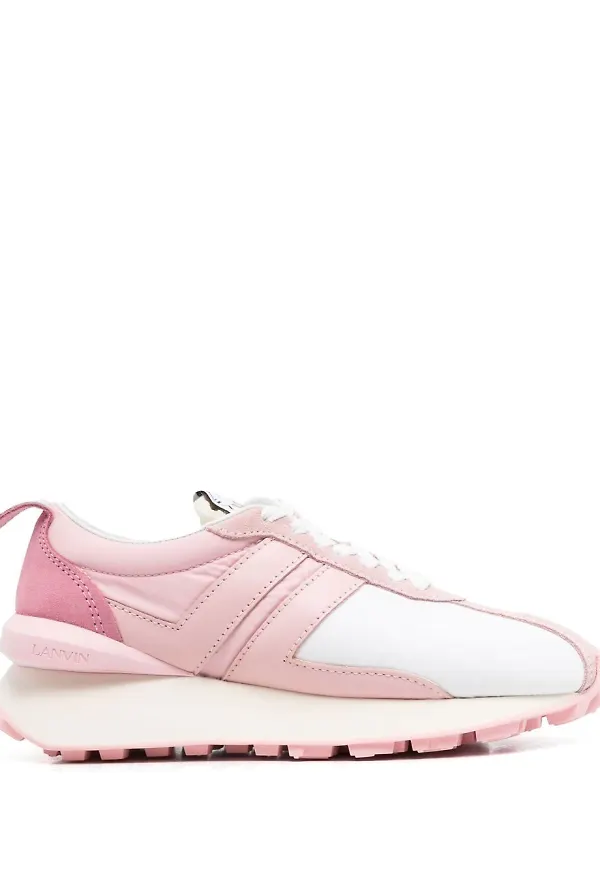 Lanvin låga lädersneakers - Rosa