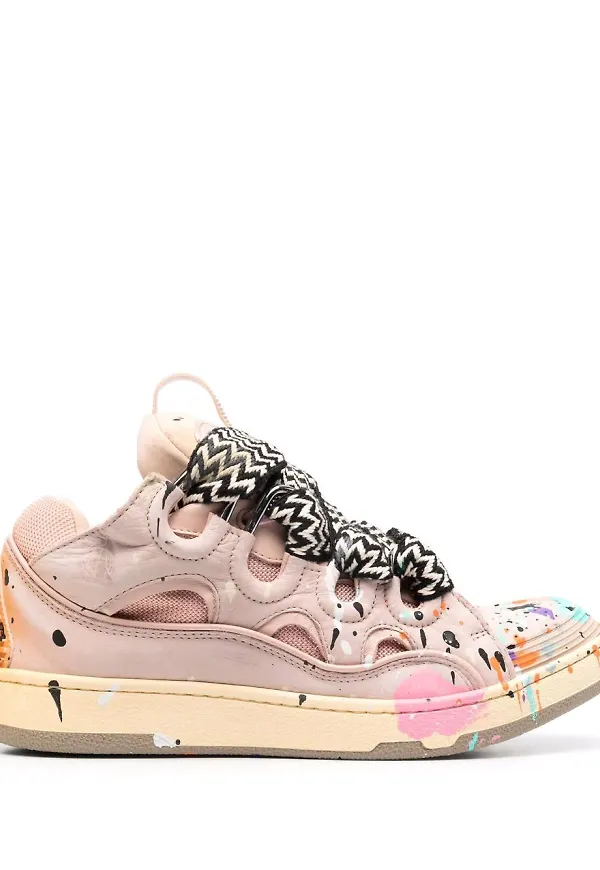 Lanvin låga sneakers med färgstänk - Rosa