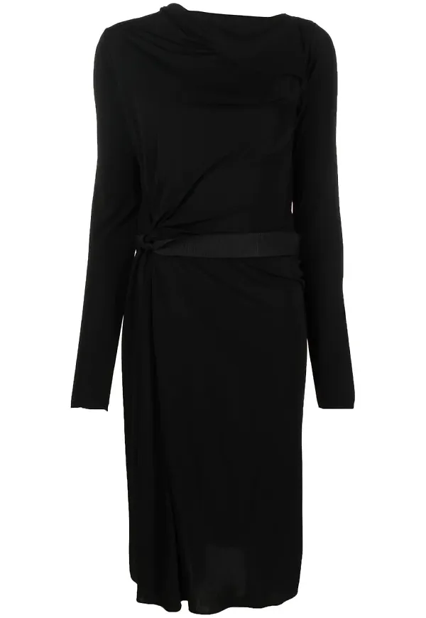 Lanvin långärmad klänning med bälte - Svart