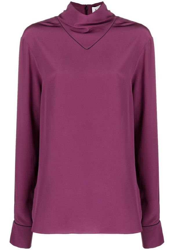 Lanvin långärmad sidentopp - Lila