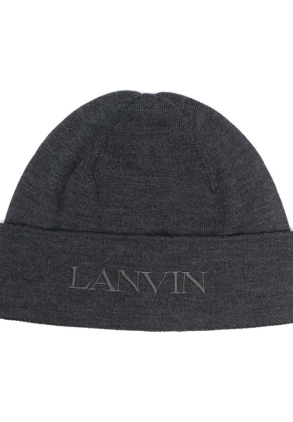 Lanvin mössa med broderad logotyp - Grå