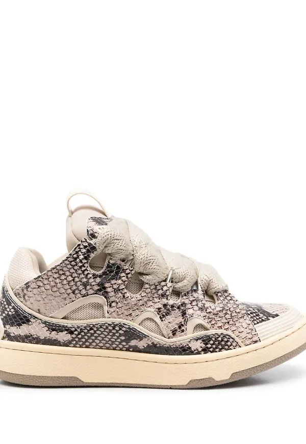 Lanvin ormskinnsmönstrade sneakers - Grå