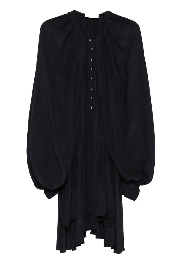 Lanvin plisserad miniklänning med knapp - Lila