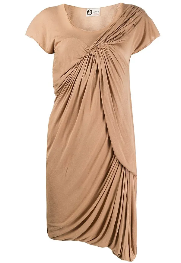 Lanvin Pre-Owned draperad klänning från 2000-talet - Neutral