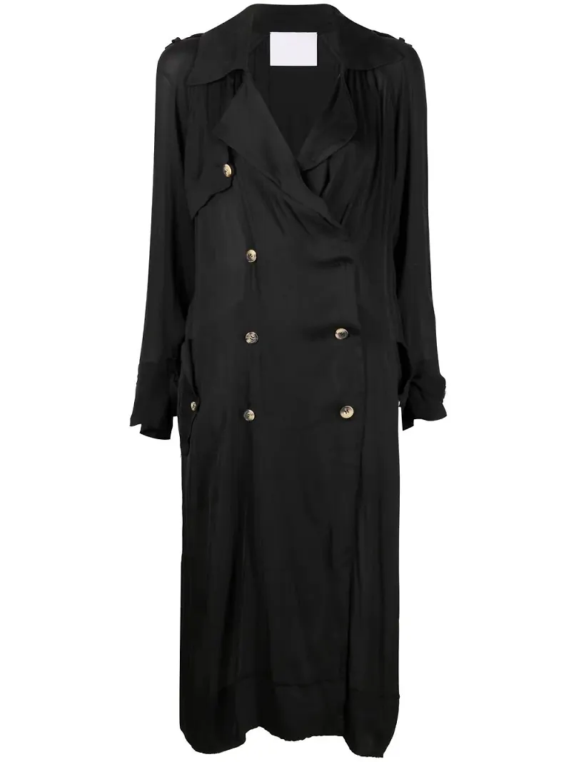 Lanvin Pre-Owned dubbelknäppt trenchcoat - Svart