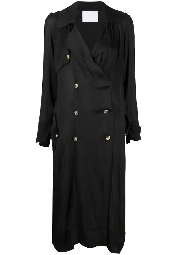 Lanvin Pre-Owned dubbelknäppt trenchcoat - Svart