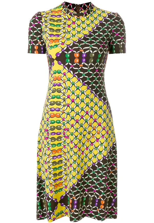 Lanvin Pre-Owned link print shortsleeved dress - Flerfärgad
