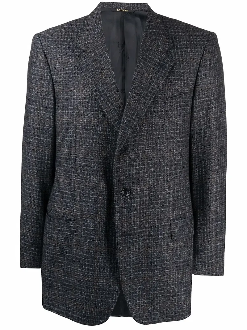 Lanvin Pre-Owned skotskrutig enkelknäppt blazer från 1990-talet - Blå