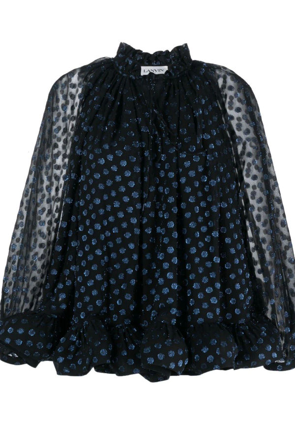 Lanvin prickig blus - Svart