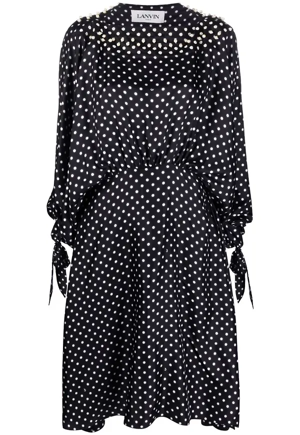Lanvin prickig sidenklänning - Svart