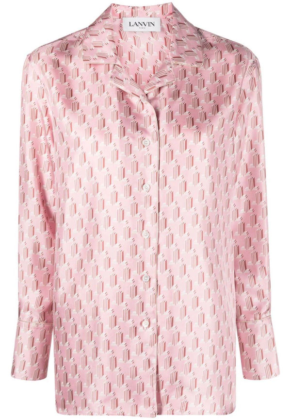 Lanvin pyjamasskjorta med monogram - Rosa