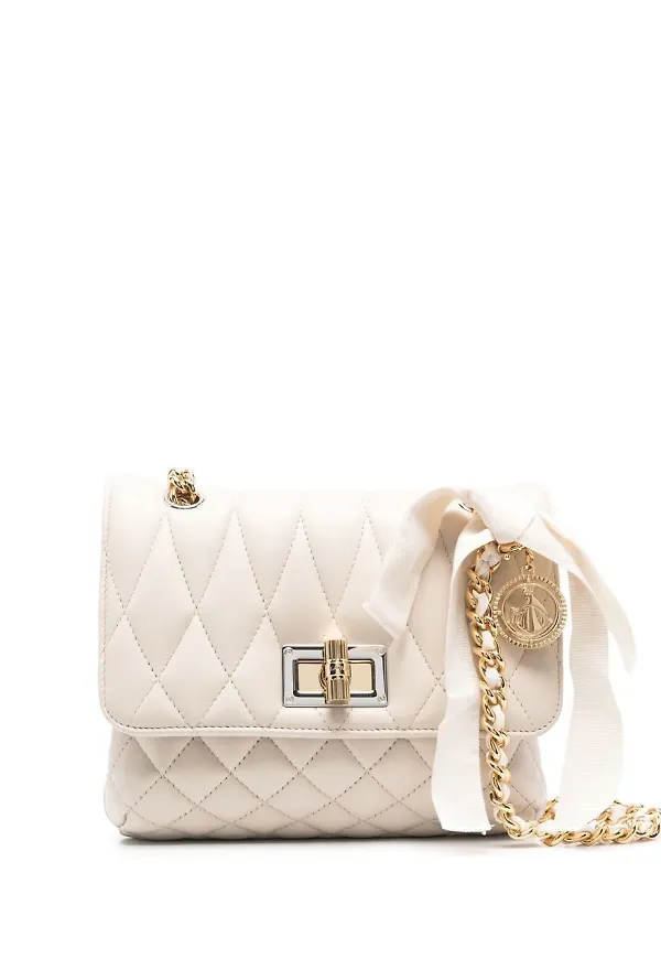 Lanvin quiltad axelväska med vridlås - Neutral