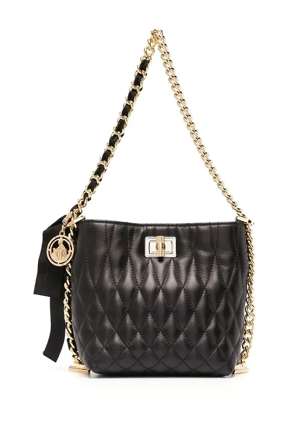 Lanvin quiltad bucketbag i konstläder - Svart