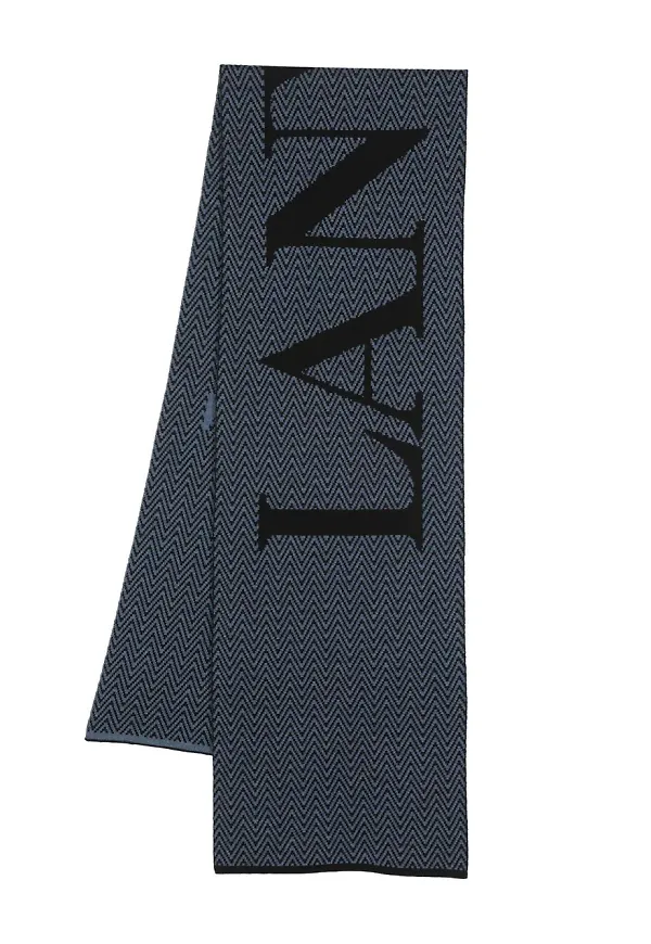 Lanvin sicksackmönstrad halsduk - Blå