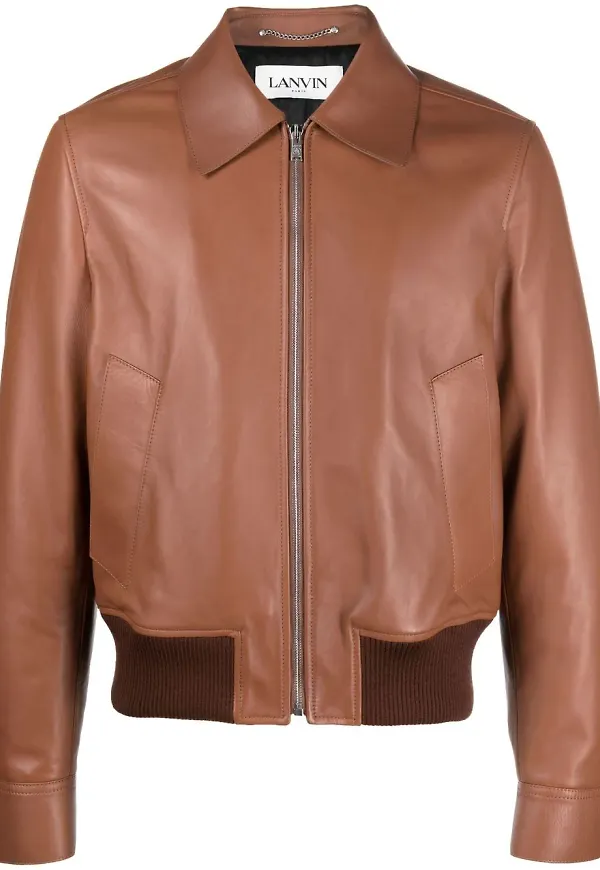 Lanvin skinnjacka med dragkedja - Brun