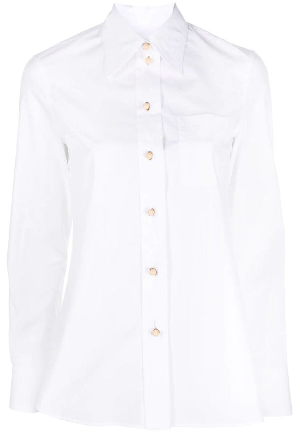 Lanvin skjorta med spetsig krage - Vit